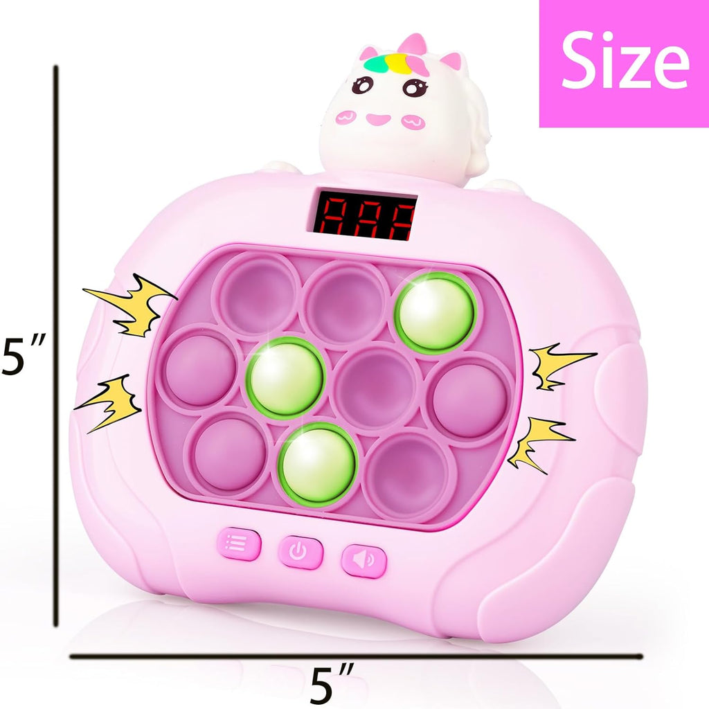 Fast Push Game Pop Fidget Toy for Kids, Quick Push Bubble Game 6 Modes Handheld Puzzle Game Sensory Toy with LED Screen Pop It Game Light Up Fidget Toy Gift for 3 to 12 Year Old Girls Boys