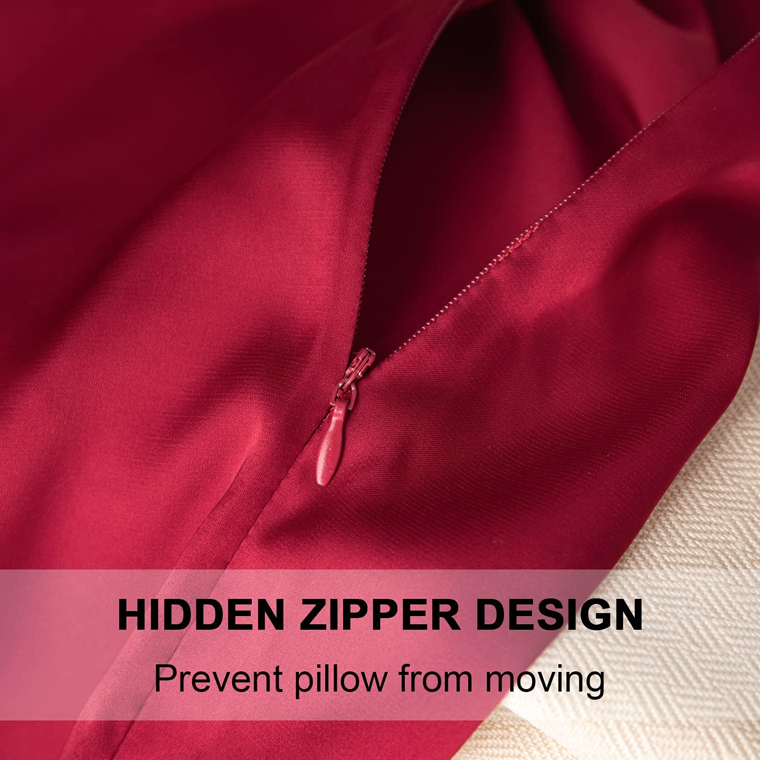 Mulberry Silk Pillowcase for Hair and Skin,King Size Cooling Silk Pillow Case with Hidden Zipper,Allergen Proof Dual Sides Soft Breathable Smooth Silk Pillow Cover for Women(King,Dark Red)