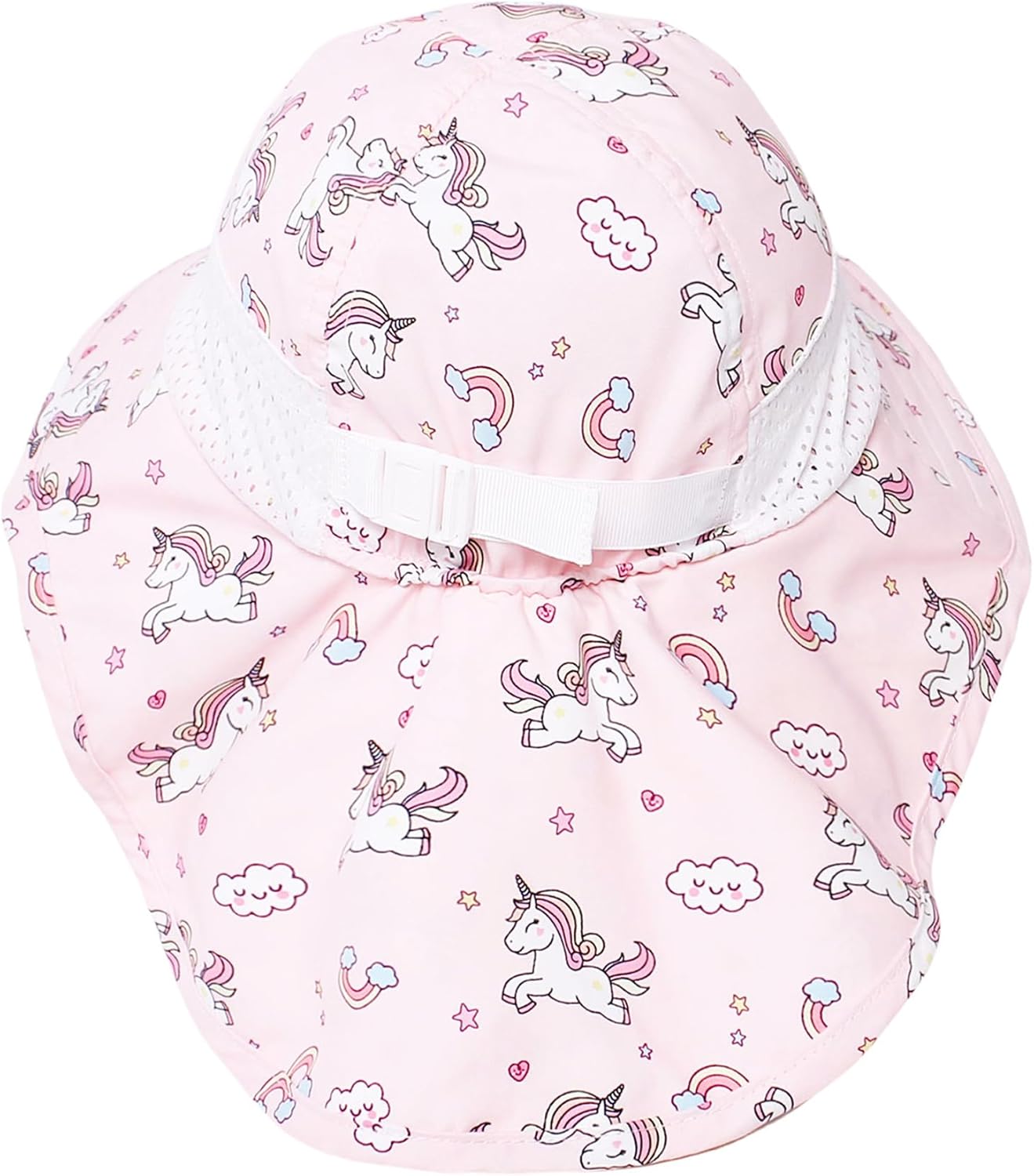 CHUNG Baby Sun Protection Hat Summer Toddler Adjustable UPF 50+ Wide Brim Neck Flap Beach Caps Boys Girls 1-12 Years Kids