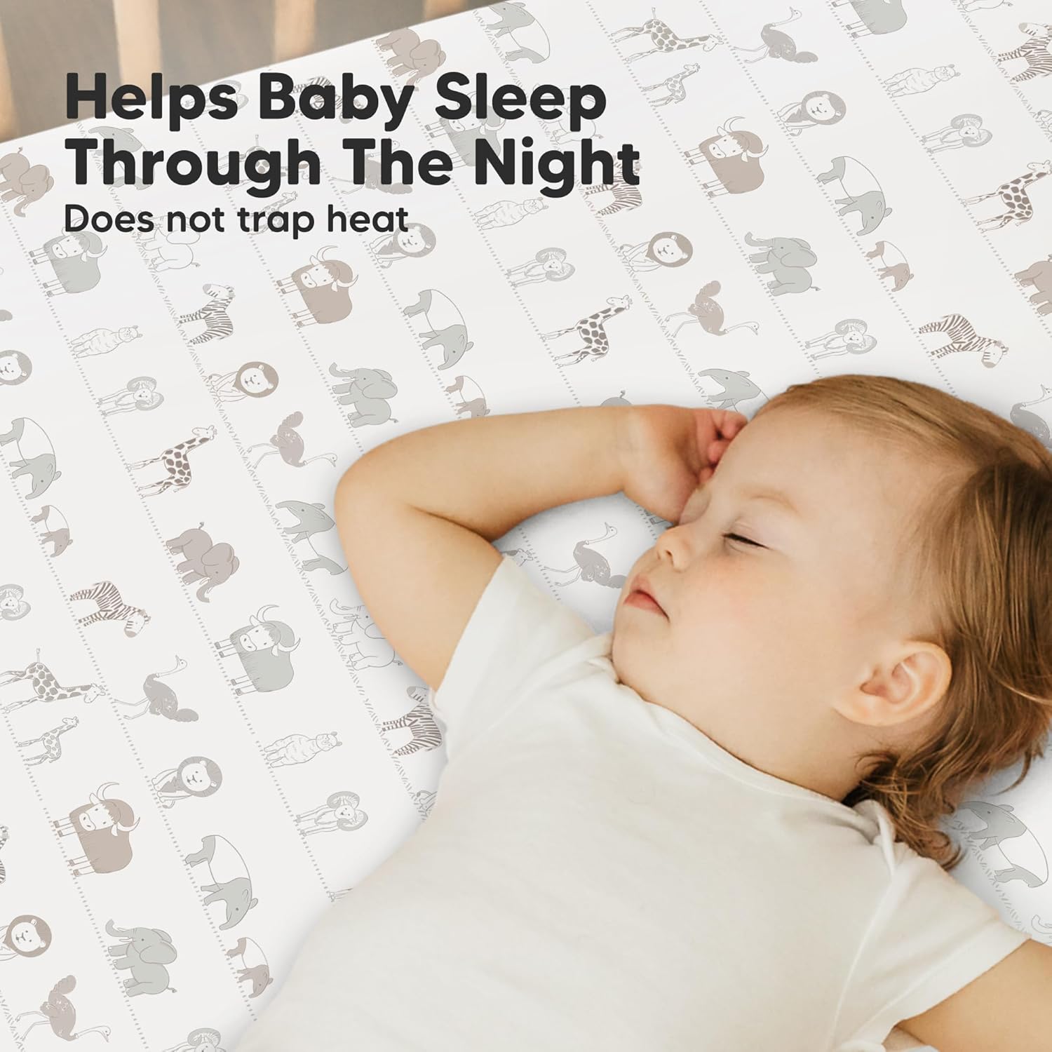 2-Pack Mini Crib Sheets Fitted - 38x26 Pack N Play Sheets for Pack and Play Mattress, Organic Cotton, Soft & Breathable Playard Bedding, Neutral Mini Toddler Bed Cover for Boys, Girls (Savannah)