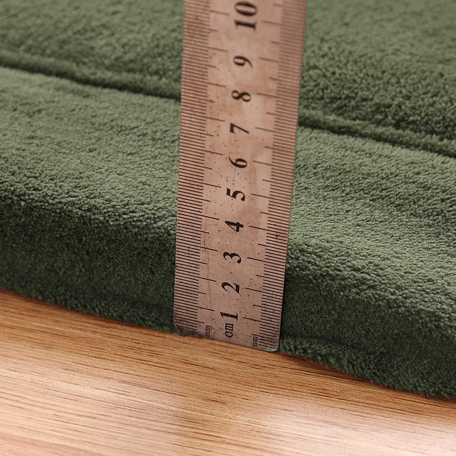 MAXYOYO Baby Play Mat, 1.2" Thick Memory Foam Soft Padded Carpet with Non-Slip Backing, 5x7 ft Japanese Tatami Rug Living Room for Kids, Toddler, Children, Nusery(Olive Green)