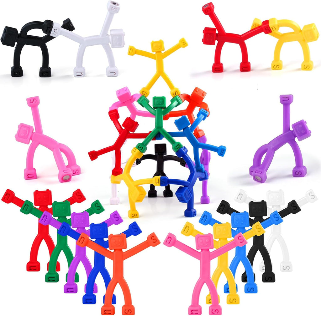 24 PCS Magnetic Travel Toys for Kids, Creative, Portable and Educational, Magnetic-People-Magnet-Men: Cute Robot & Funny Magnets, Small Fidget Toys for Classroom Prizes, Easter Egg Stuffers, Office