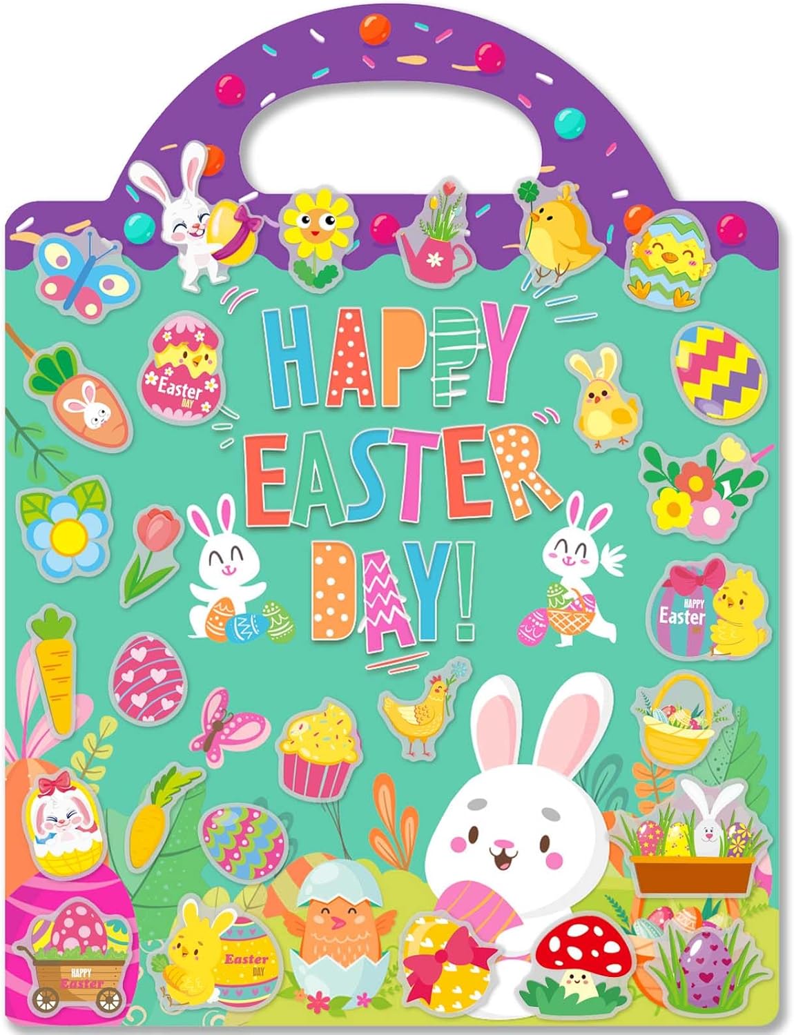 Easter Reusable Sticker Books for Toddlers 1-3, Easter Stickers for Kids, Sticker Book for Toddlers 2-4 Years, Easters Gifts Toys for Kids Girls Boys