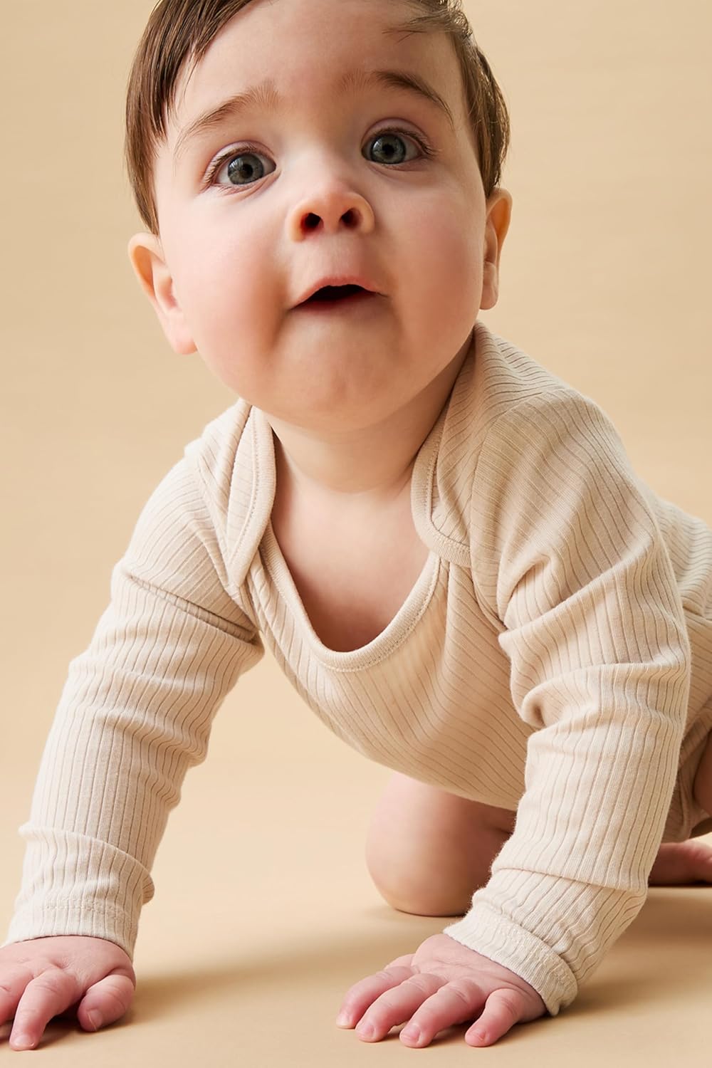 MORI Baby Unisex Long Sleeve Bodysuit Viscose from Bamboo and Organic Cotton - Comfortable Toddler Romper for Boys and Girls