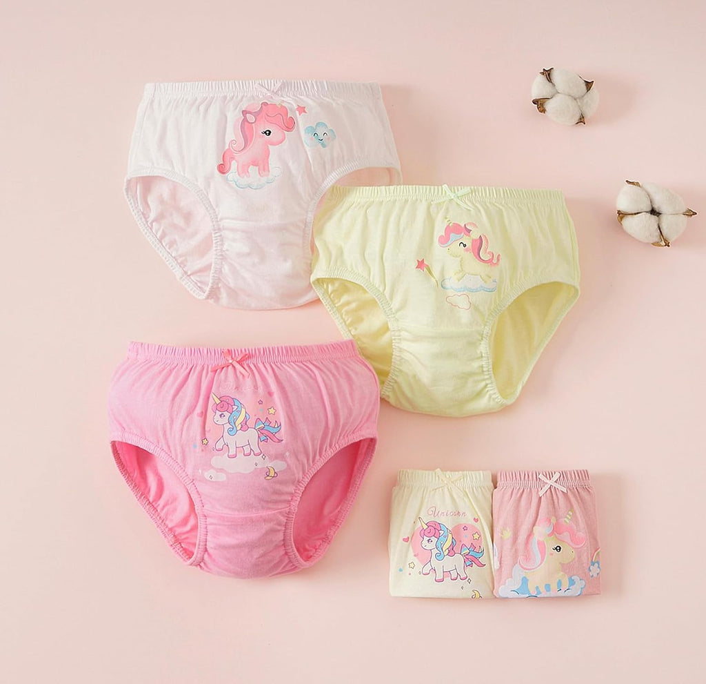 CHUNG Toddlers Little Girls Cotton Briefs Panties Pack of 5/6 Print Underwear 2T-10Years