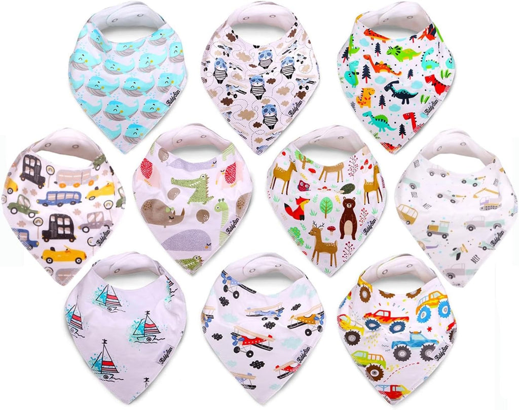 Organic Cotton Baby Bibs – Soft Teething & Drool Bib for Newborns & Toddlers – Hypoallergenic, Absorbent, Snaps