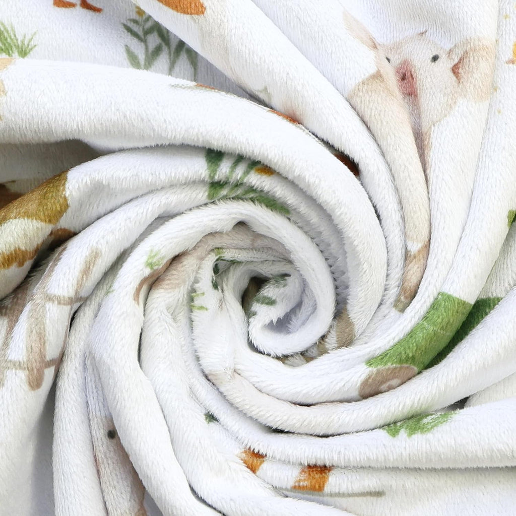 HOMRITAR Baby Blanket for Boys Girls Soft Plush Minky Toddler Blanket with Double Layer Dotted Backing, Cute Farm Cow Multicolor Printed 30 x 40 Inch (75 x 100 cm)