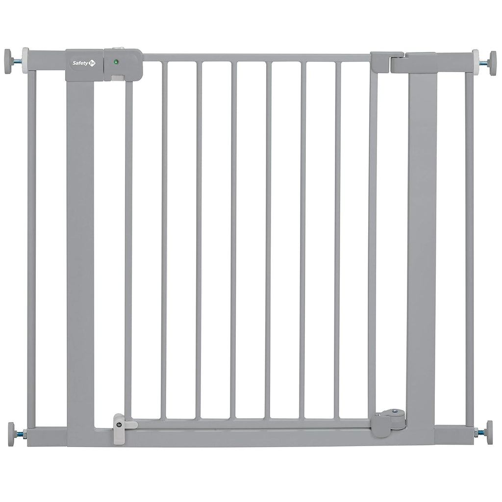 Safety 1st Easy Install Baby Gate for Doorways, Auto-Close Pressure-Mounted Magnetic Latch, Indoor Dog Gates, No Drilling, Fits 29"-38", Grey