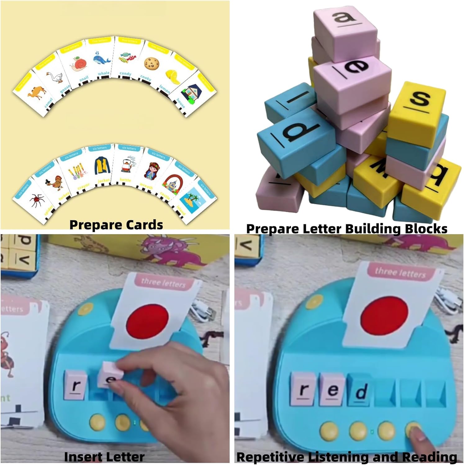 Word Matching Game Toys for Ages 5-7, Spelling Games for 3 Years Old, Speak and Spell Educational Toys for Easter Children's Day Halloween Christmas Birthday Party Gifts (Style D)