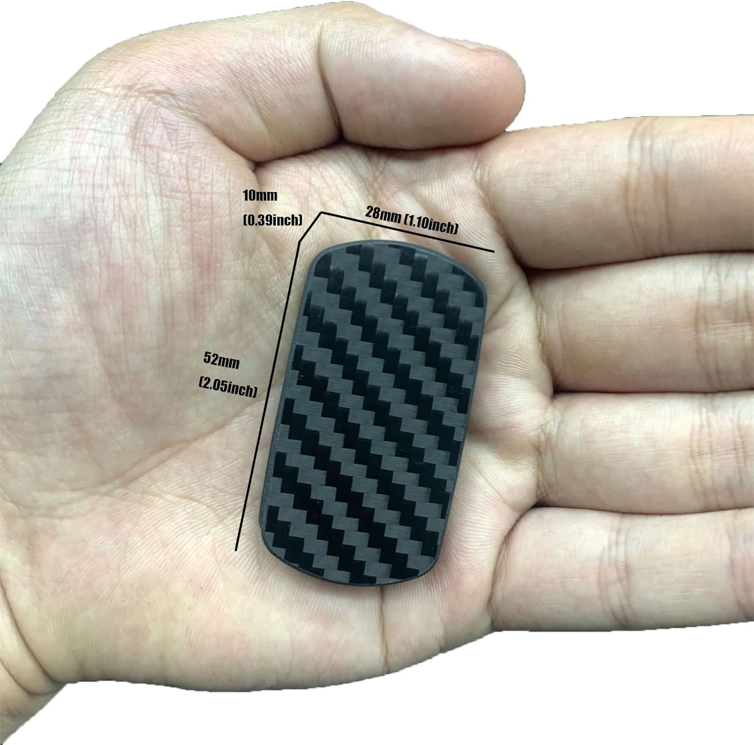 Rectangular Block Carbon Fiber Push Haptic Slider Adult Fidget Toys EDC ADHD Tool Anti-Anxiety Fidget Slider Stress Relief Toys Cool Stuff for Men (Black Texture)