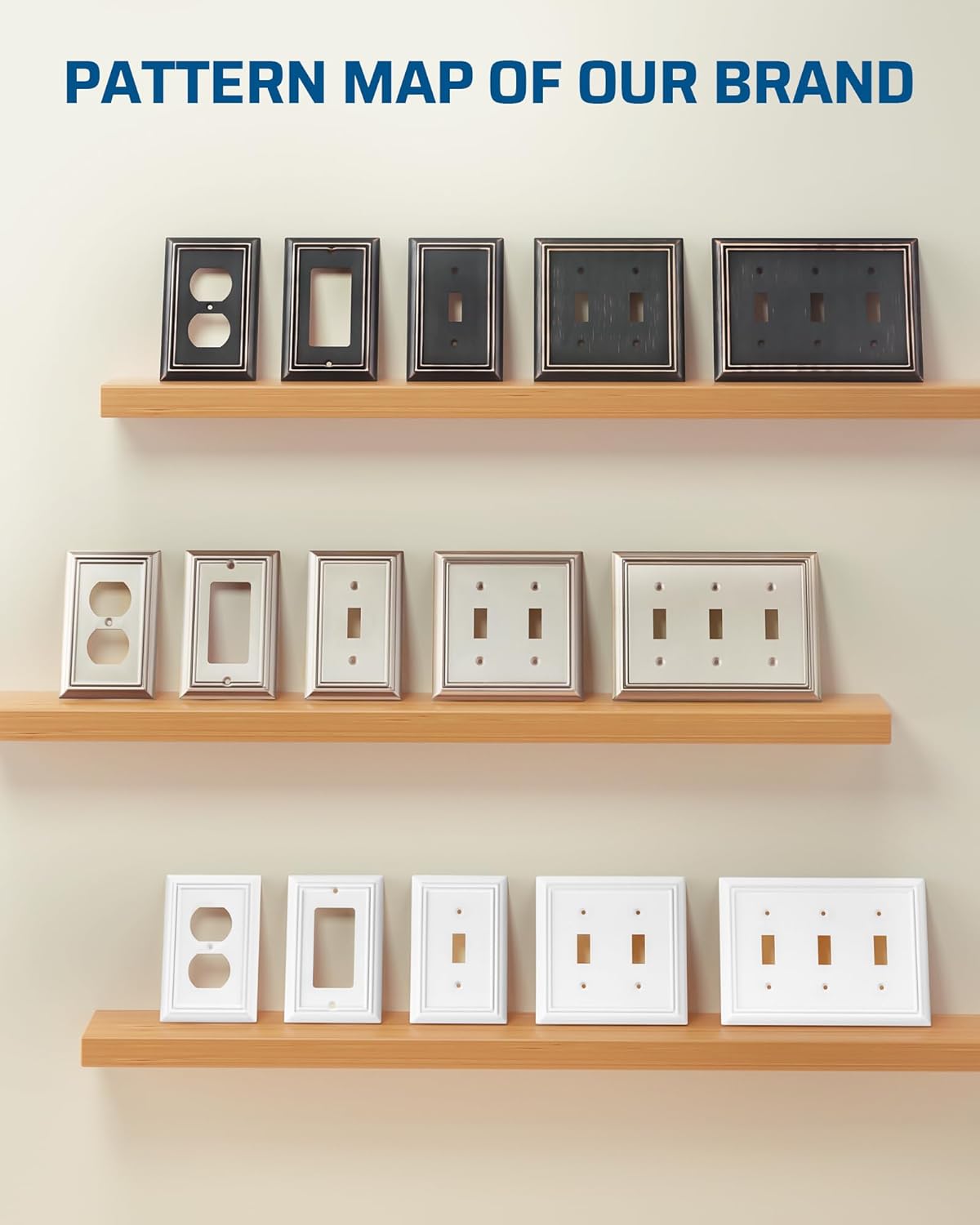 DEWENWILS Single Toggle Wall Plates, Brushed Nickel Metal Light Switch Cover Plates, 4.92" x 3.14" Outlet Wall Plates, Switch Plate Covers for Home Decor, 2 Pack