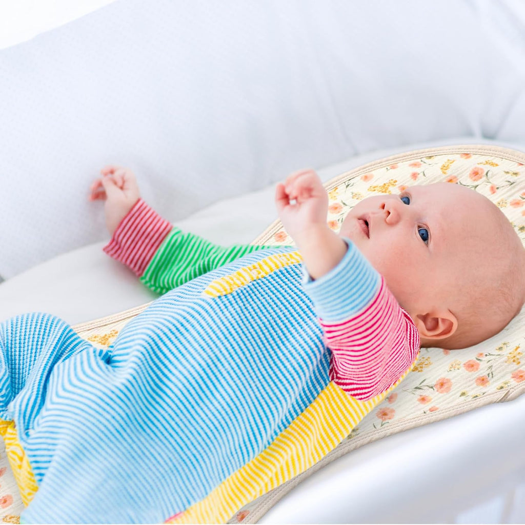 3 Pcs Changing Pad Liners Fits in Peanut Shape Changing Pad Waterproof Diaper Mats Organic Cotton Peanut Mats are Warm on a Baby's Back, Washable Reusable(Beautiful Style,Pink)