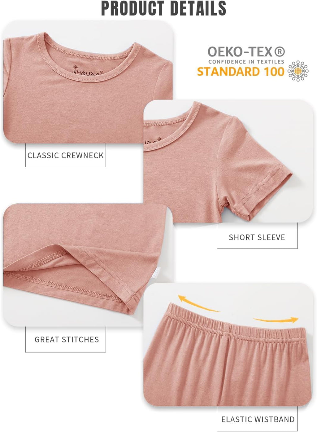 Jimonda Baby Boys Girls Pajama Sets Toddler Sleepwear Cool Jammies 2pcs Viscose from Bamboo PJs 18M-8Y