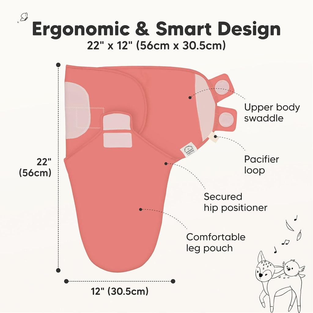 KeaBabies 3-Pack Organic Baby Swaddle Sleep Sacks - Swaddles for Newborns, Infant 0-3 Months, Baby Girls, Boys, Soft & Snug Newborn Sleep Sack, Nursery Swaddling Blankets (Vivacious)