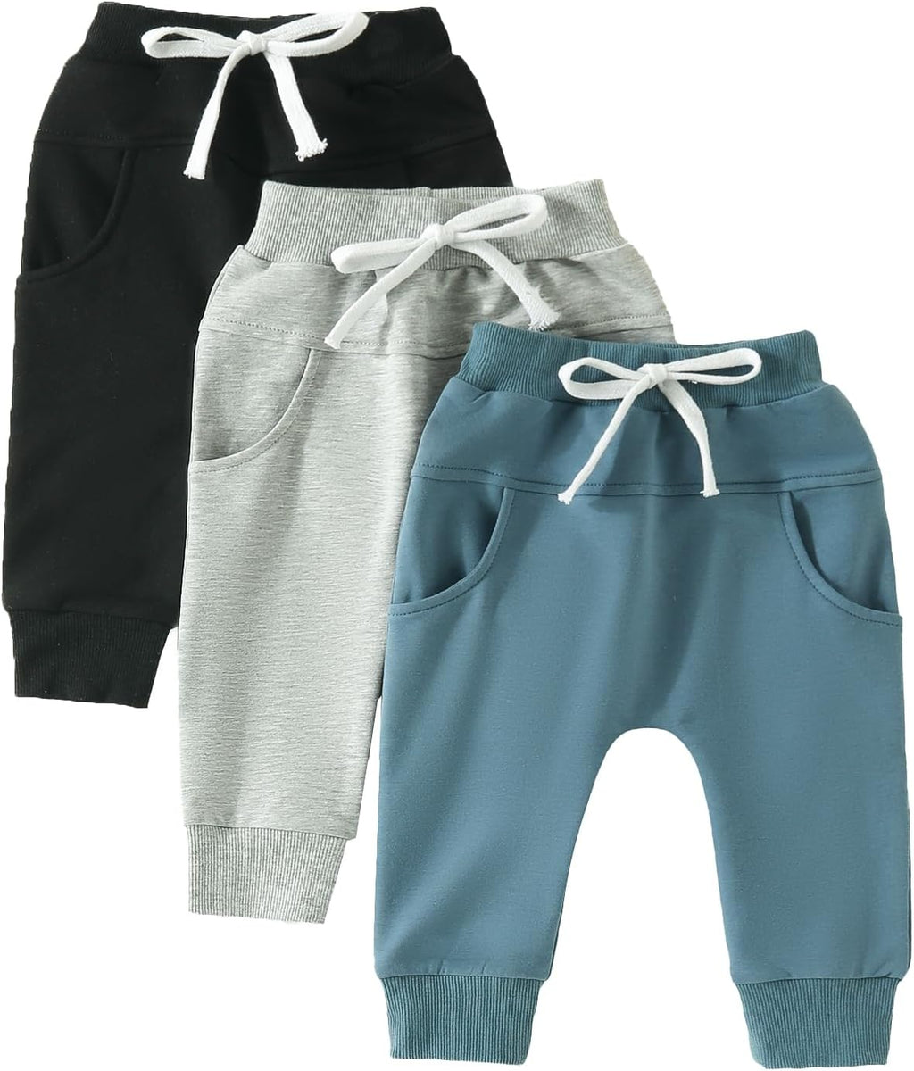 Baby Pants Toddler Infant Newborn Baby Boy Girl Sweatpants Long Joggers Pants Unisex Boy 's Clothing 3 Pack