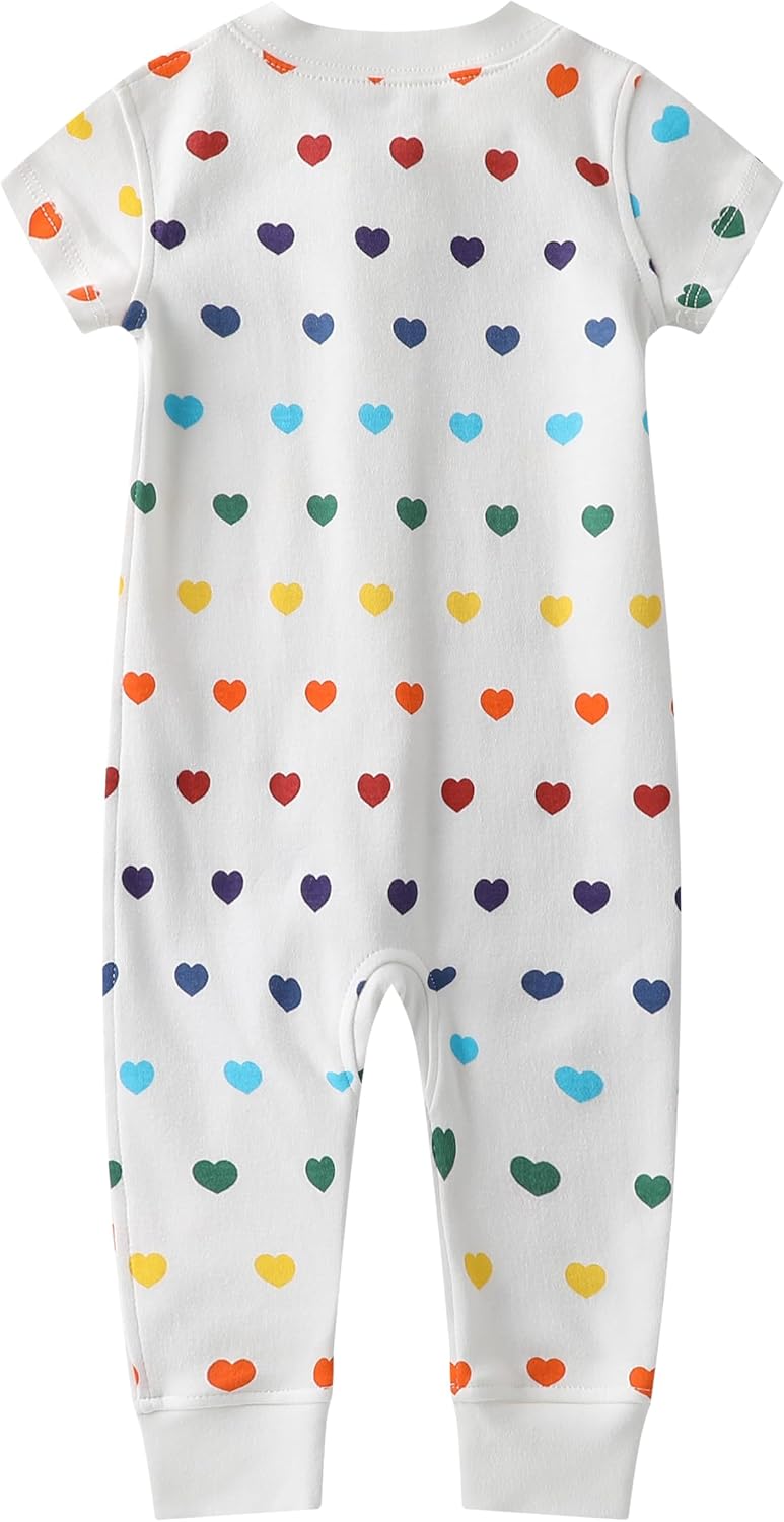 Owlivia Baby Boy Romper, Unisex Short-sleeve Summer Outfit, 100% Organic Cotton Girl One-Piece Jumpsuit