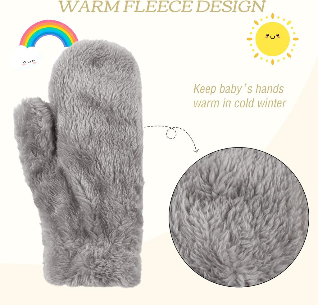 PESAAT Baby Girl Mittens Fleece Toddler Boy Mittens Warm Kids Winter Gloves Unisex Cold Weather Baby Gloves