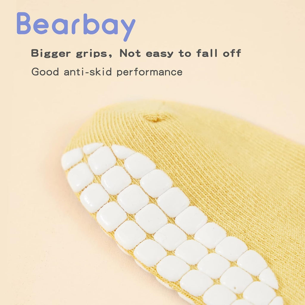 Baby Non Slip Ankle Socks with Grippers for 0 Months-7 Years Old Walking Socks