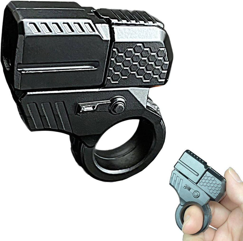 Alloy Gun Shape Fidget Ring EDC Fidget Spinner Metal Hand Spinner Adult Fidget Toys ADHD Tool Anxiety Stress Relief Toys Office Desk Toys (Black)