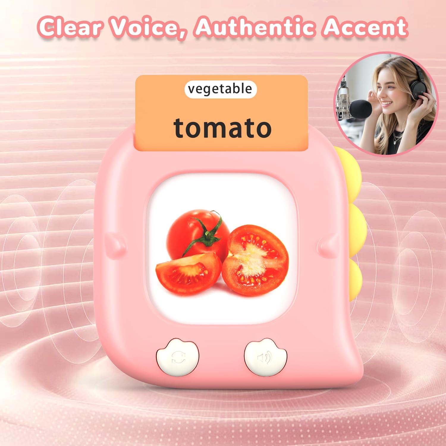 Kidzdo Toddler Talking Flash Cards with 560 Sight Word, Christmas Birthday Gifts for Ages 2-6 Girls, Autism Sensory Toys, Montessori Speech Therapy Learning Toys for 2 3 4 5 6 Year Old Kids, Pink