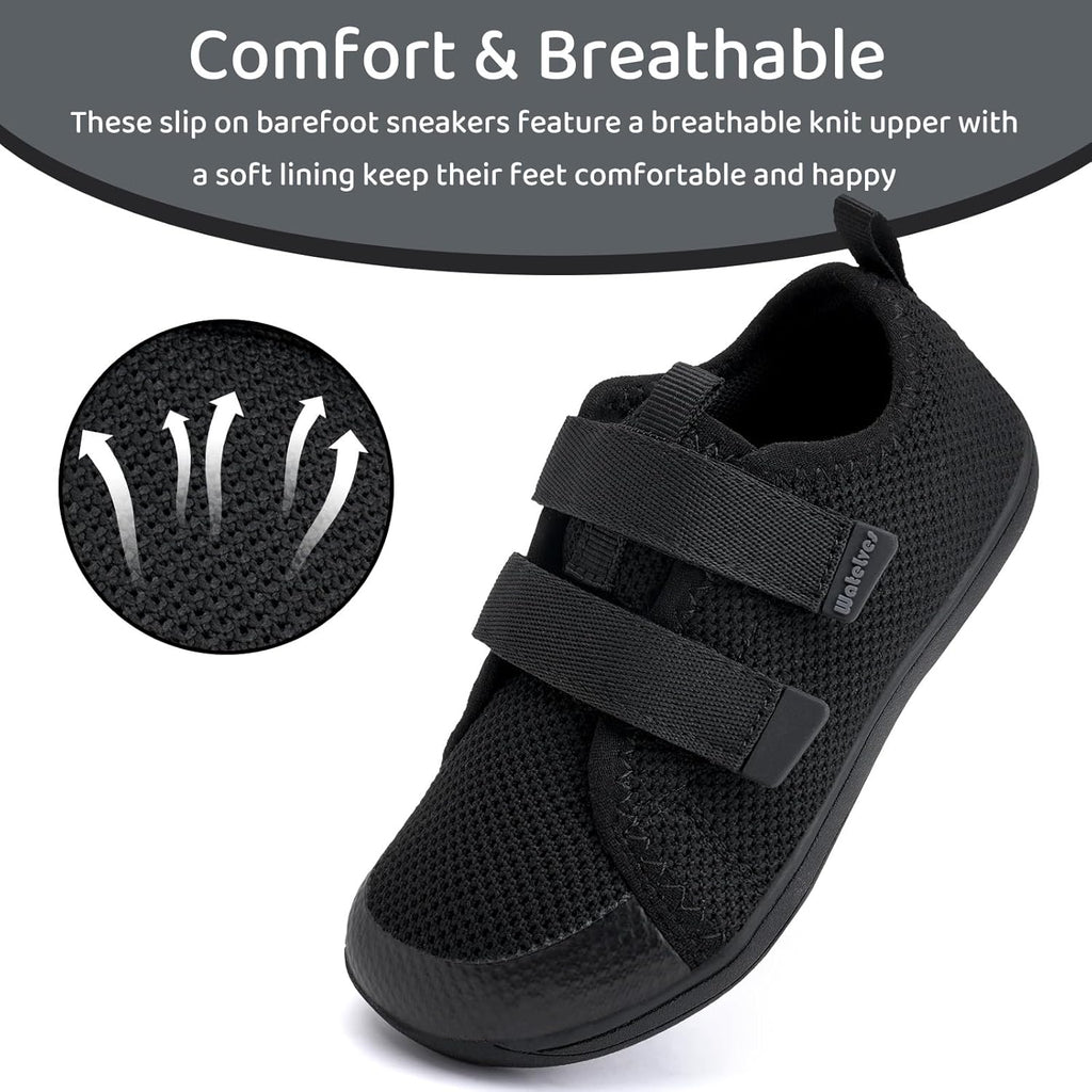 WateLves Toddler Little Kids Wide Barefoot Shoes The First Walking Shoes Girls Boys Breathable Zero Drop Minimalist Sneakers with Wide Toe Box Natural to Grow