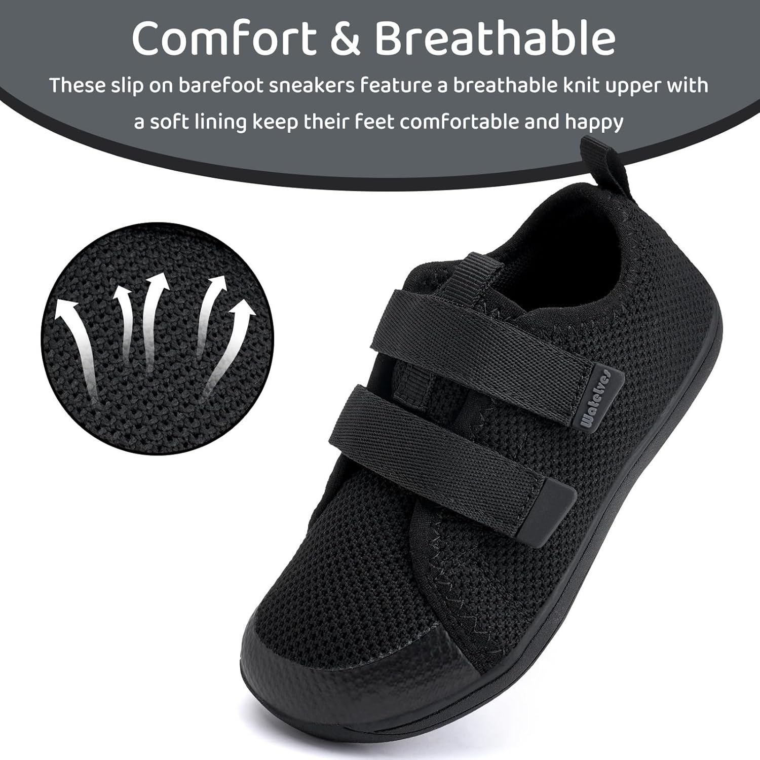 WateLves Toddler Little Kids Wide Barefoot Shoes The First Walking Shoes Girls Boys Breathable Zero Drop Minimalist Sneakers with Wide Toe Box Natural to Grow