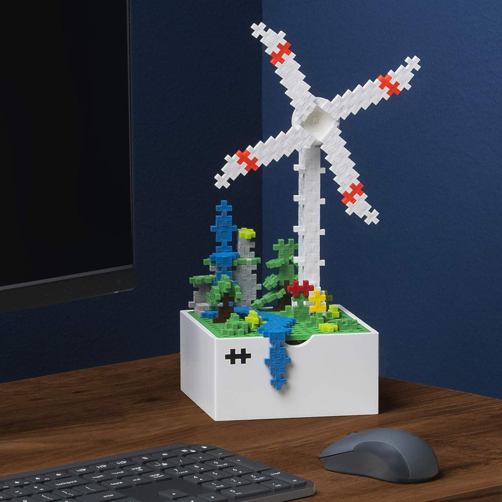 PLUS PLUS - BOKS Windmill - 220 Pieces - Construction Building Office Desk Fidget Toy, Interlocking Mini Puzzle Blocks