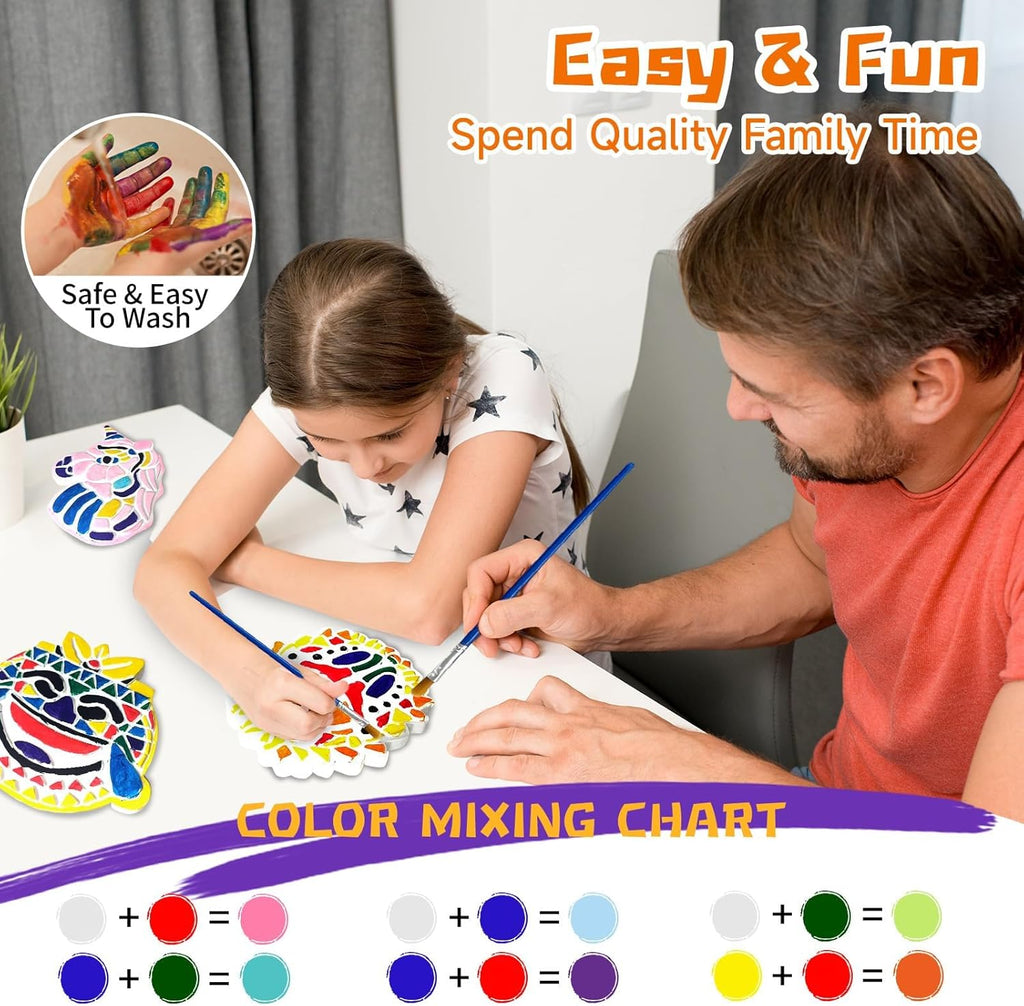 EggSun 8Pcs Stepping Stones Painting Craft Kit for Kids 4 8 6, DIY Garden Stones Outdoor Paint Your Own Ceramic Unicorn Arts and Crafts for Boys Girls Ages 4 7 9 10 12 Birthday Gifts