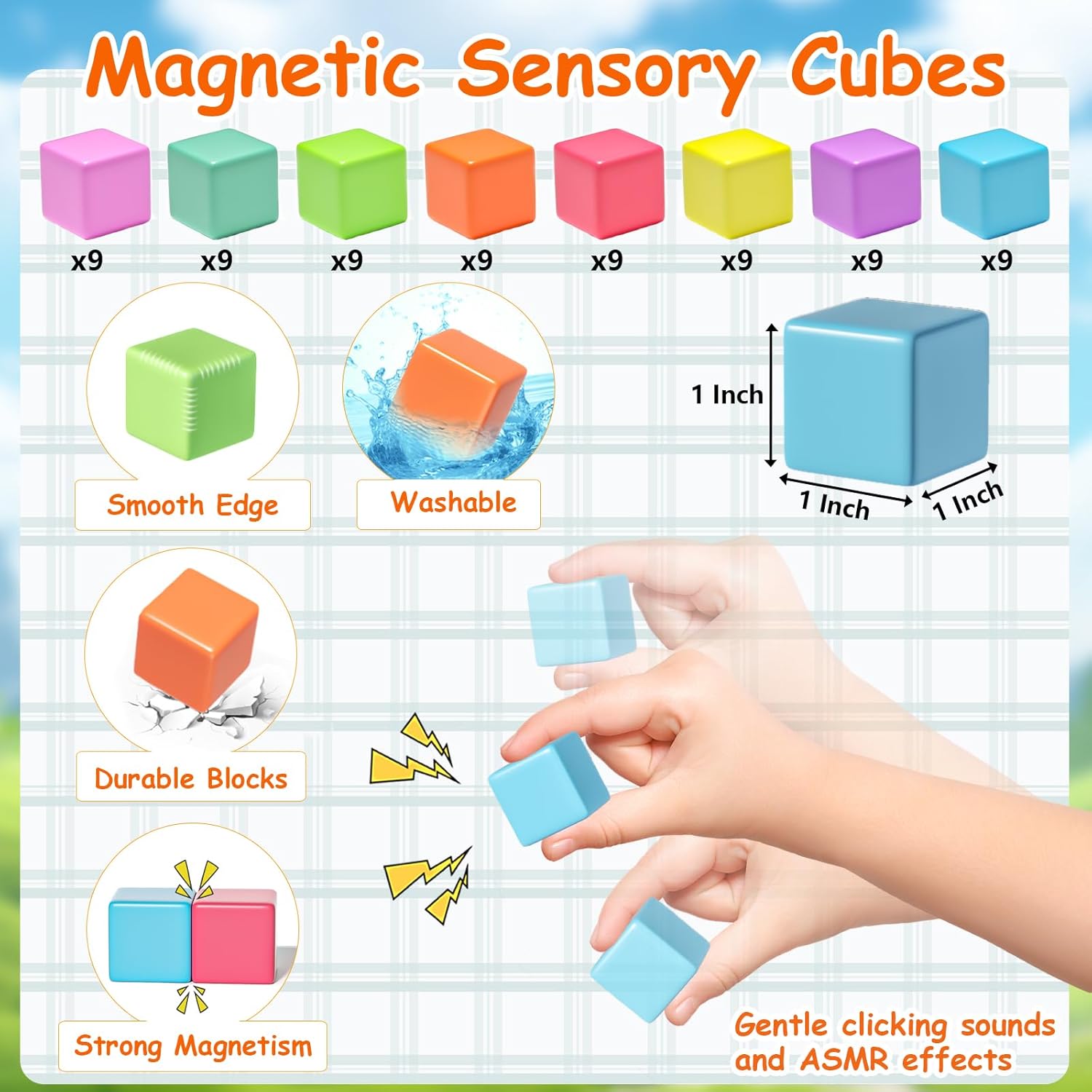 Magnetic Blocks, Magnet Building Cubes for Toddlers Ages 3-5, STEM Educational Sensory Autism Montessori Preschool Toys, Gifts for Kids Ages 4-8 Year Old Boys and Girls