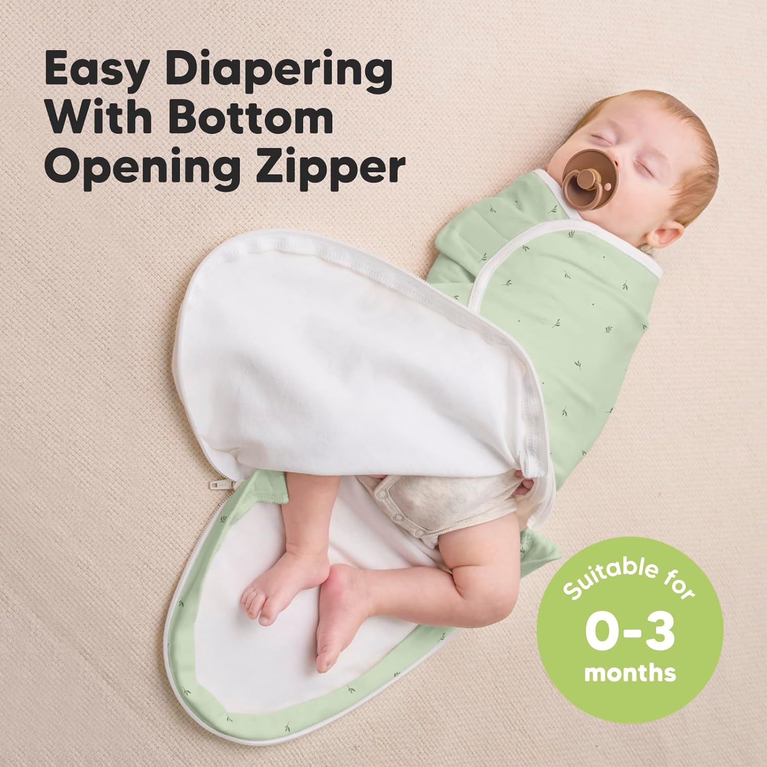 Baby Swaddle Sleep Sacks with Zipper - 3-Pack Swaddles for Newborns 0-3 Months, Infant, Baby Girls, Boys, Soft & Durable Newborn Sleep Sack, Easy Diaper Change Swaddling Blanket (Bunnies)