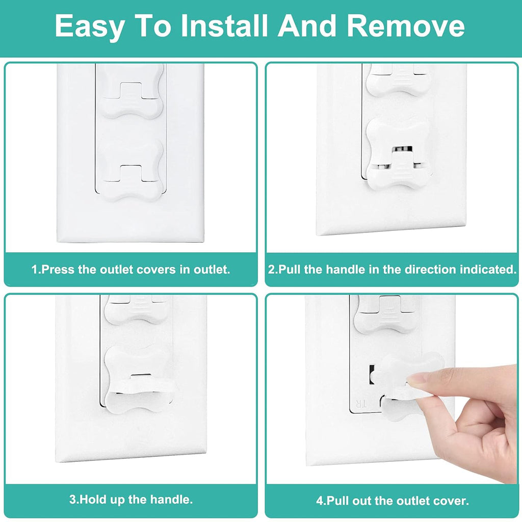 Outlet Covers Babepai 38-Pack White Baby Proof Electrical Protector Safety Improved Baby Safety Plug Covers