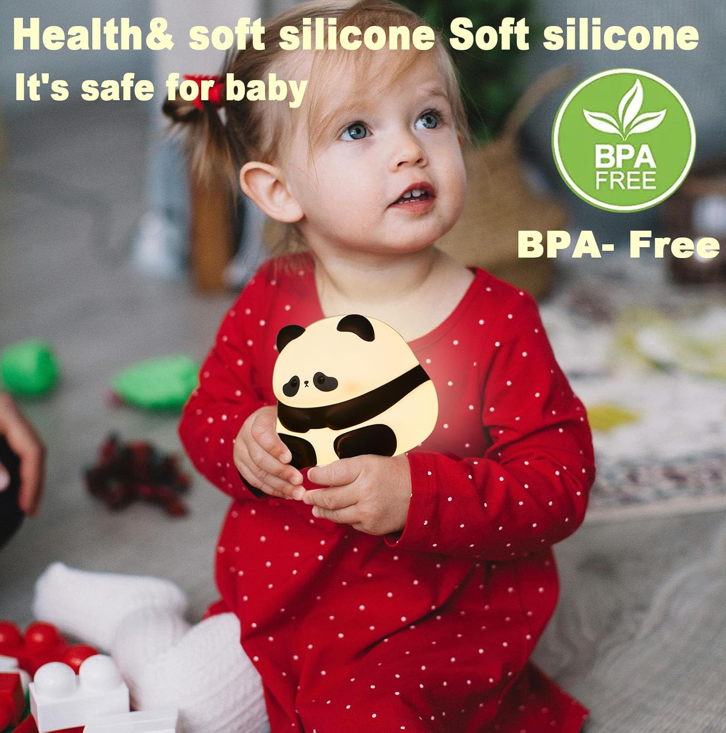 DREAMING MY DREAM Cute Panda Night Light, LED Squishy Novelty Animal Night Lamp, 3 Level Dimmable Nursery Nightlight for Breastfeeding Toddler Baby Kids Decor, Cool Gifts for Kids