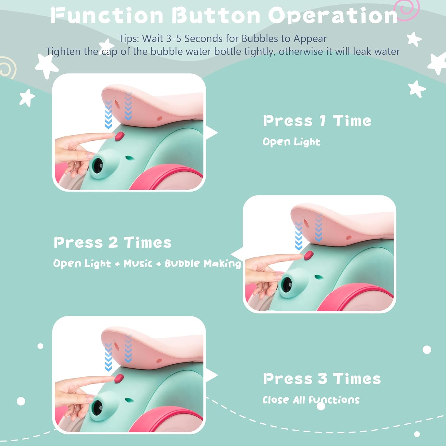 6V Electric Baby Balance Bike with Bubble Machine,4 in 1 Toddler Balance Bike w/Remote for 1 Year Old Boys Girls Kids Bubble Bike Ride on Toys w/Powered Motor,Music,LED Lights (Green&Red)