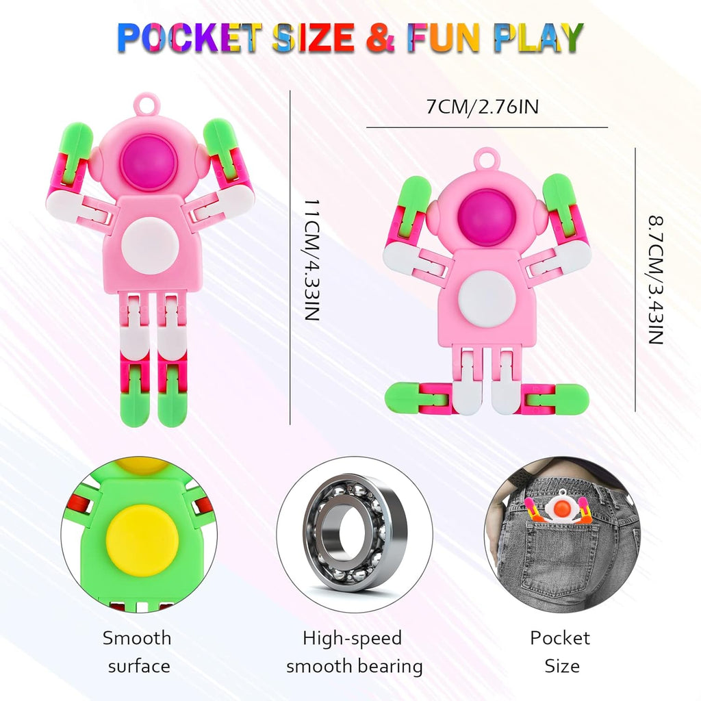 24 Pack Pop Fidget Spinners Bulk, Deformable Astronaut Key Chain Fidget Toys Bulk, Stocking Stuffers Birthday Gifts Party Favors for Kids, Student Gifts Classroom Prizes