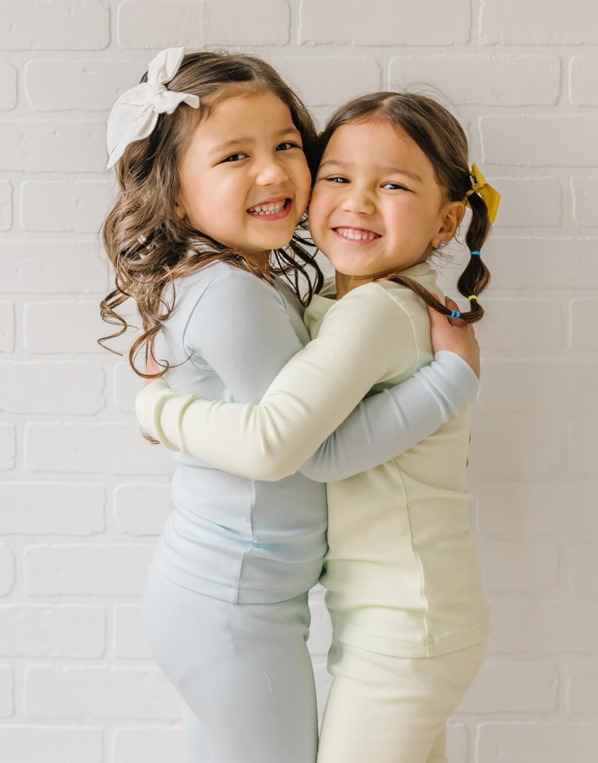 moimoln 6M-8Y Modal Cotton Solid Soft Breathable Baby Toddler Boys Girls Snug fit Pjs Long Sleeve Pajamas Set Sleepwear Daily