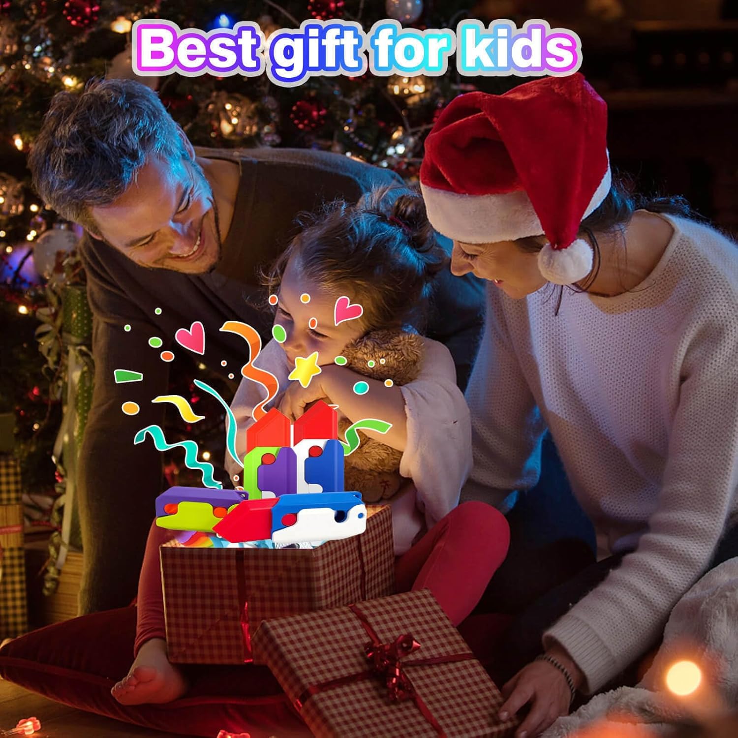 Fidget Toys Pistol, 3D Gravity Mini 1911 Fidget Pistol Toys,Fidget Sensory Toys,Stress Relief for Adults, Suitable for Relieving ADHD, Anxiety, Best Gift for Adults and Kids(6PCS Knife)