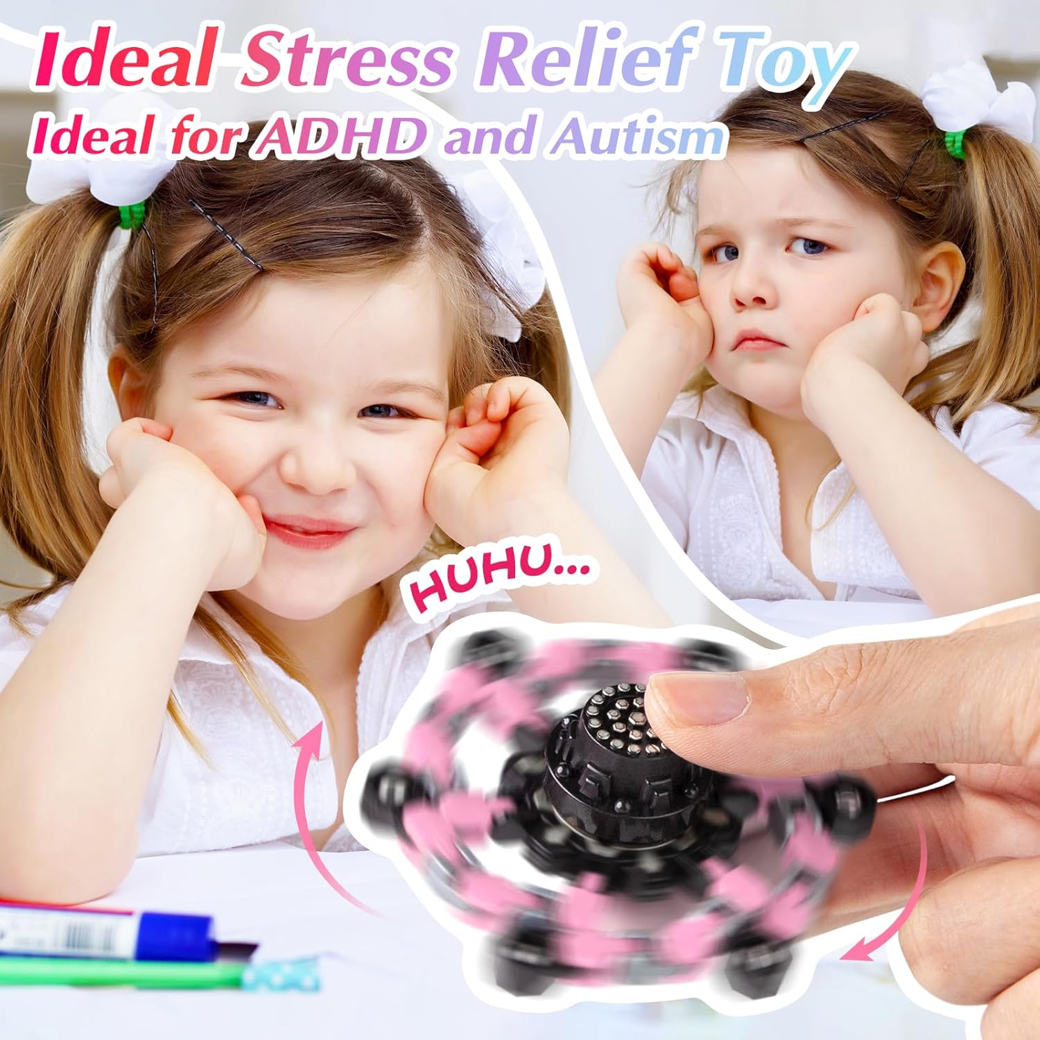 Fidget Toys for Teen Girls, Transformable Fidget Spinners,Autism ADHD Stress Relief Sensory Toys for Boys and Girls, Stocking Stuffers for Kids Adults