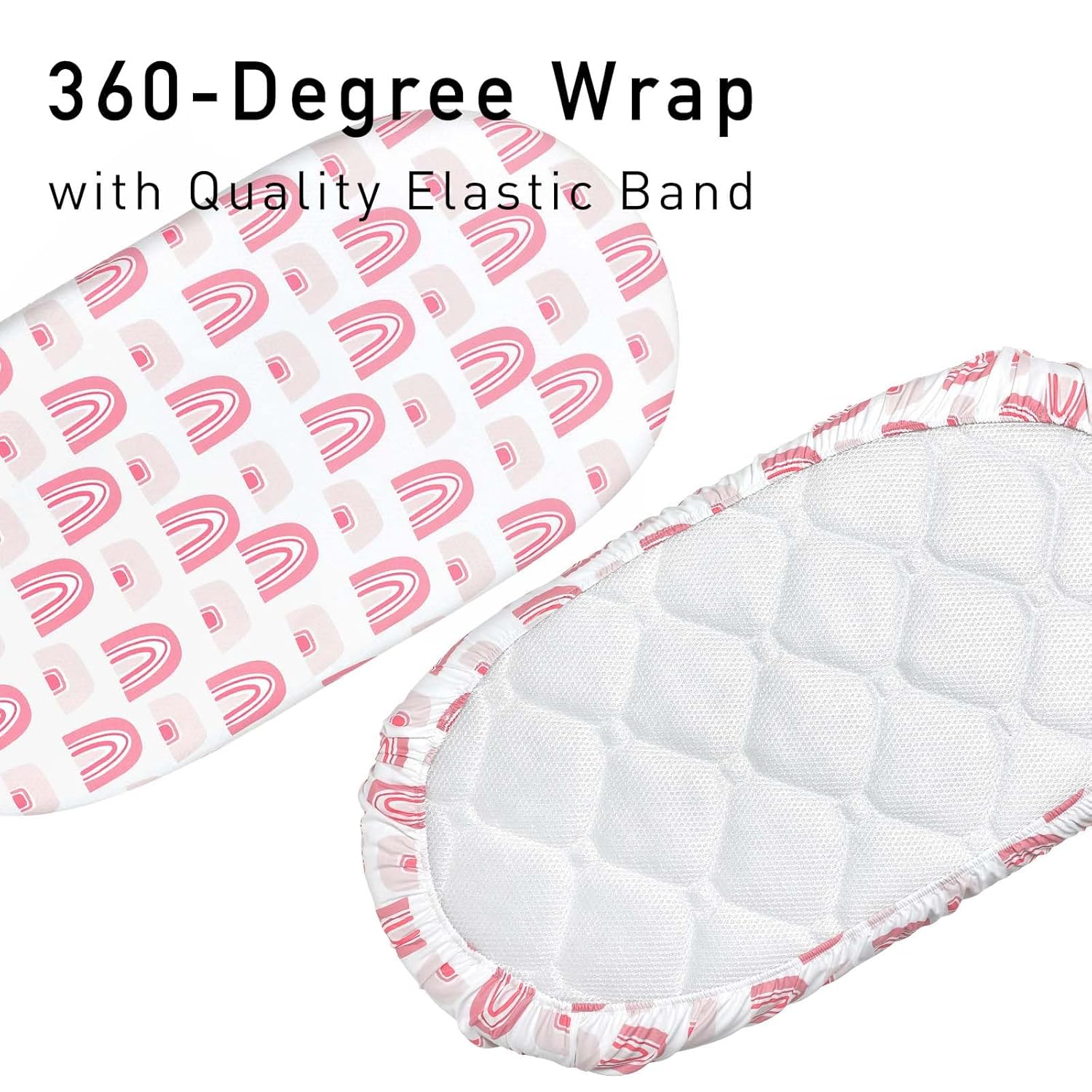 Gllquen Baby Bassinet Sheets 4 Pack, Breathable Cozy Fitted Mattress Sheet, Elastic Travel Crib Fashionable Floral Pattern, Standard Cradle Safe Sheets for Baby Boys Girls 32"x16"(Love)