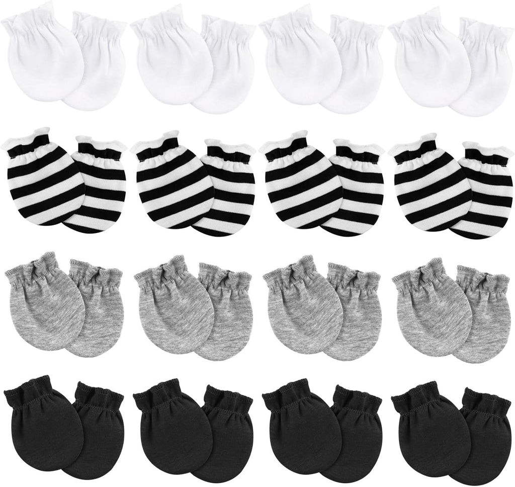 Newborn Baby Mittens No Scratch Cotton Elastic Wrist Gloves Infant Toddler Mittens for Baby Boy Girl 0-6 Months