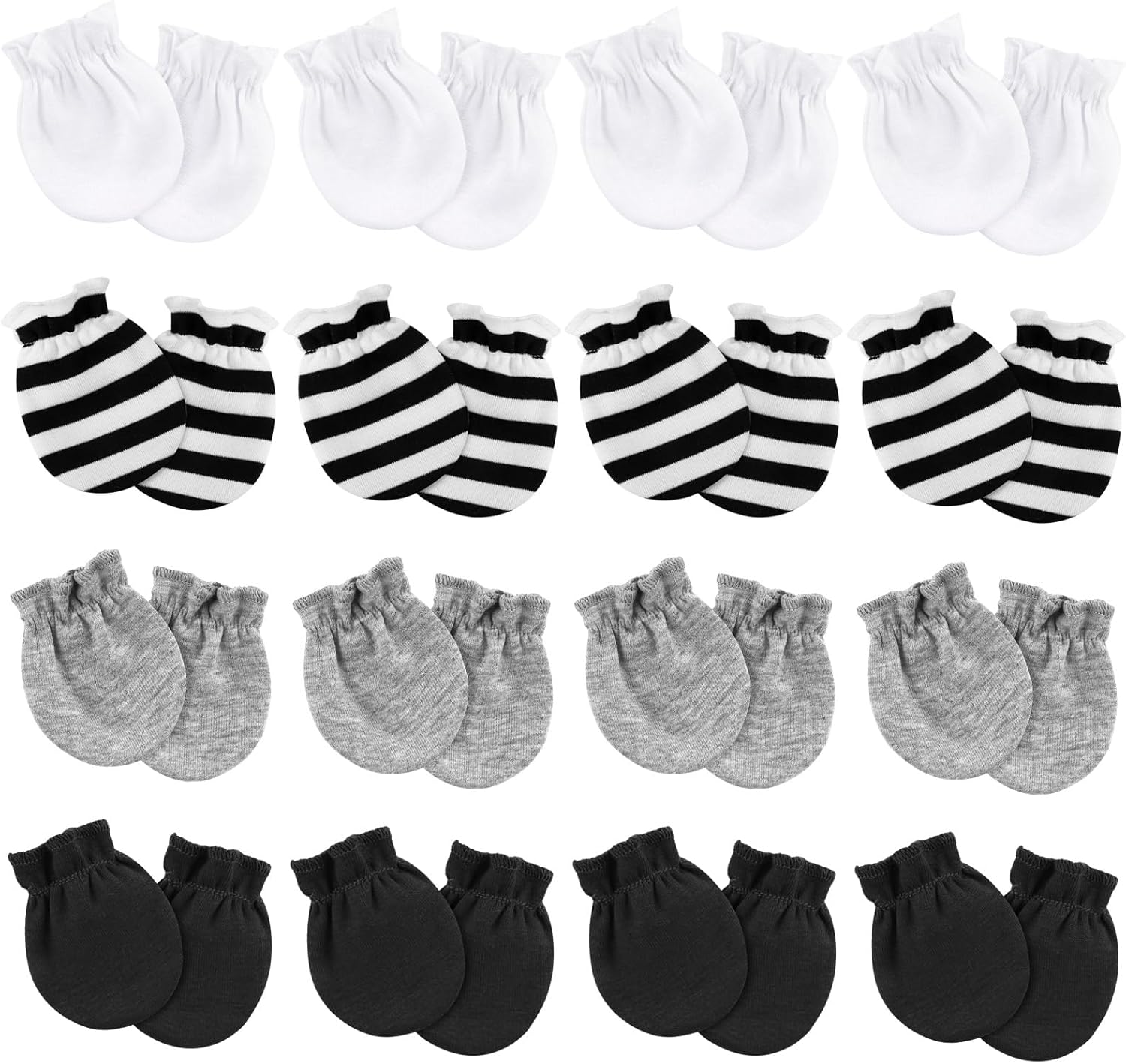 Newborn Baby Mittens No Scratch Cotton Elastic Wrist Gloves Infant Toddler Mittens for Baby Boy Girl 0-6 Months