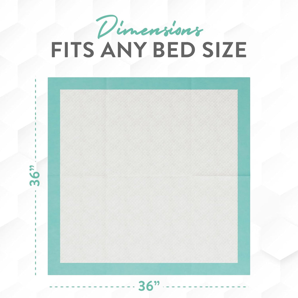 Inspire Extra Large Super Absorbent Disposable Bed Pads for Incontinence Ultra Thick and Absorbent Bed Pads Disposable Adult | Puppy Pads | Pee Pads for Adults (36" X 36" Pack of 50 W/ Adhesive)