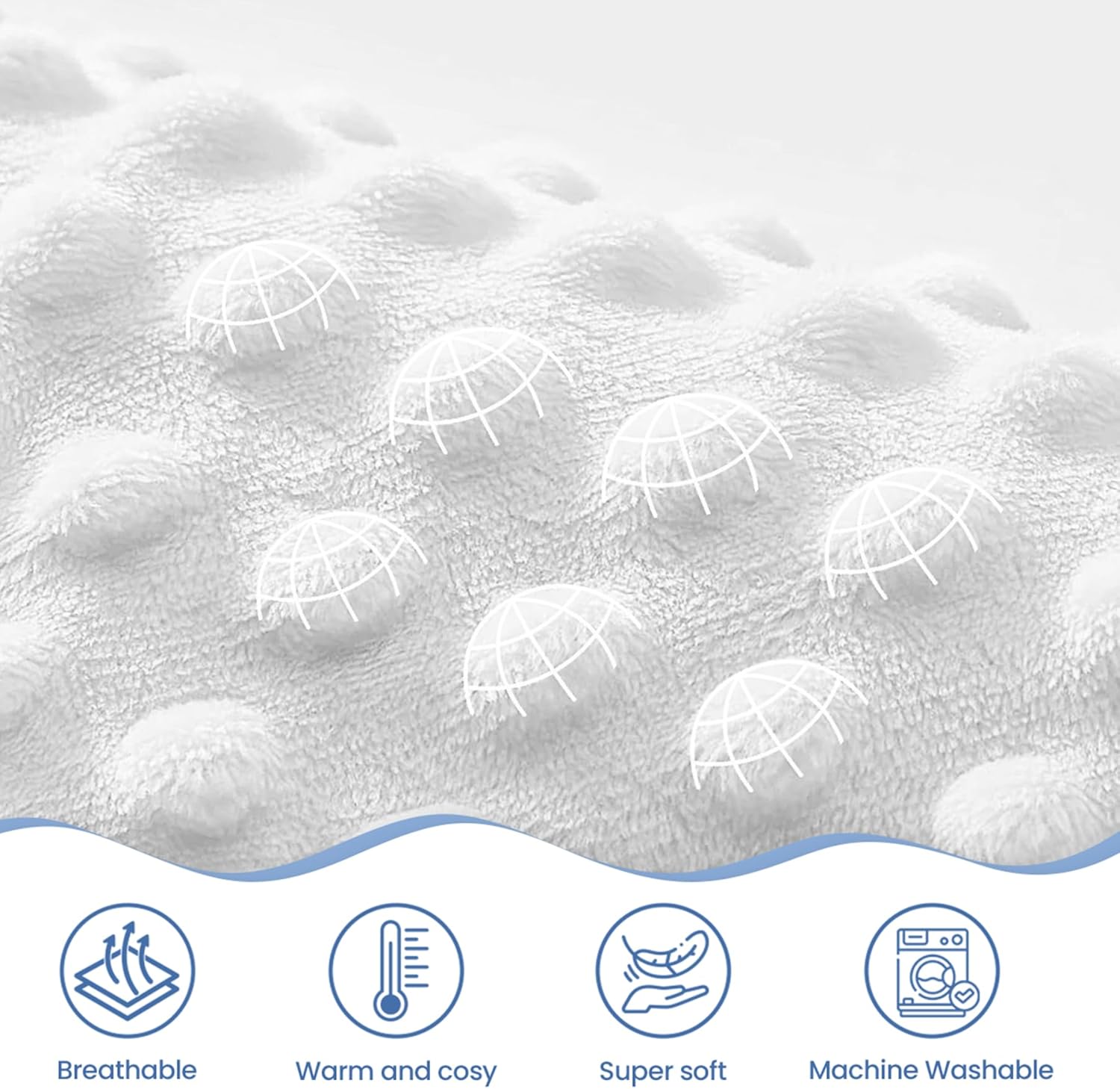 Elephant Minky Baby Blanket 30 x 40 Inches for Boys Girls, Soft Plush Receiving Blanket with Dotted Back, Gift for Toddler Newborn Infant Christmas Birthday Baby Shower