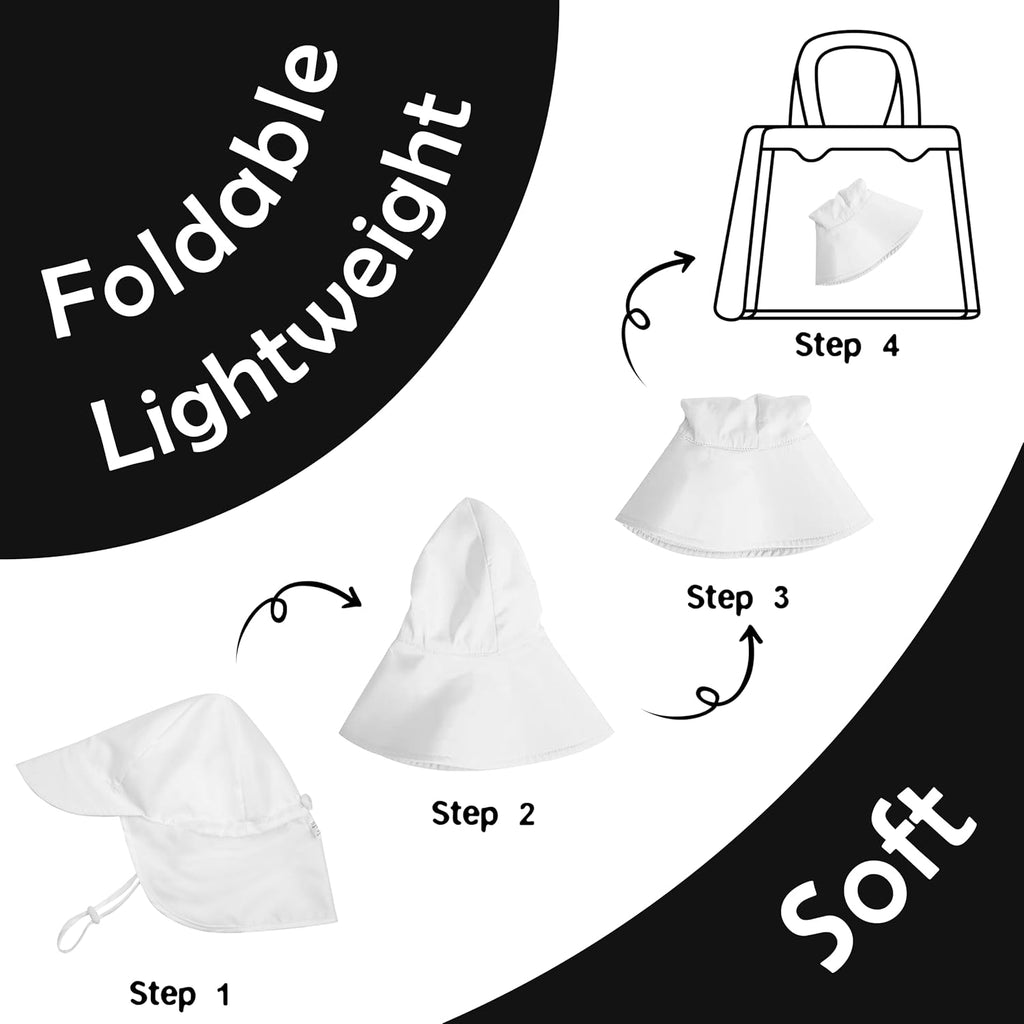 2 Pack Baby Sun Hats UPF 50+ Toddler Beach Hat for Girls Boys 0-4 Years