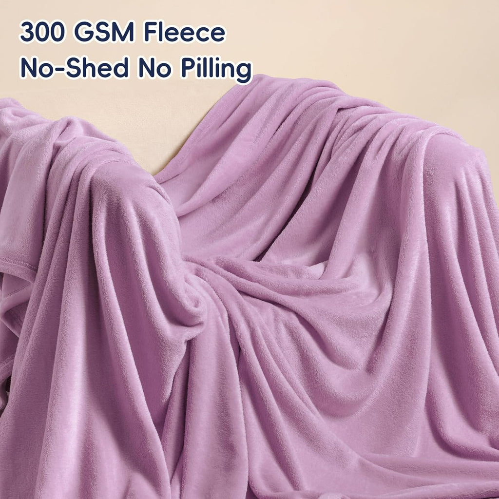 PHF Ultra Soft Fleece Blanket King Size, No Shed No Pilling Luxury Plush Cozy 300GSM Lightweight Blanket for Bed, Couch, Chair, Sofa Suitable for All Season, 108" x 90", Valerian