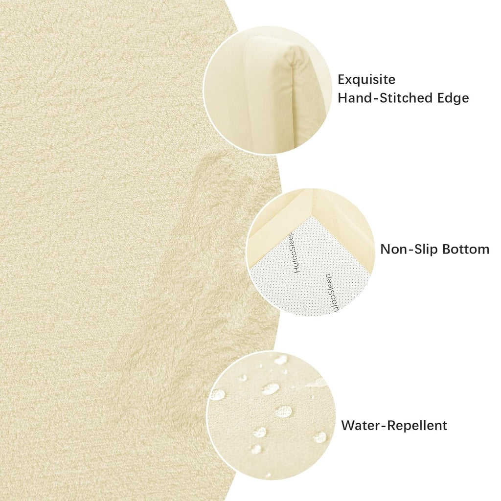 Play Mat for Babies Toddlers,1.3" Thick Elasti-Foam Anti-Fall Cushion Mat for Kids Room,28×72 Bedroom Bedside Rugs,Water-Repellent Soft Coral Velvet,Non-Slip(Vanilla)