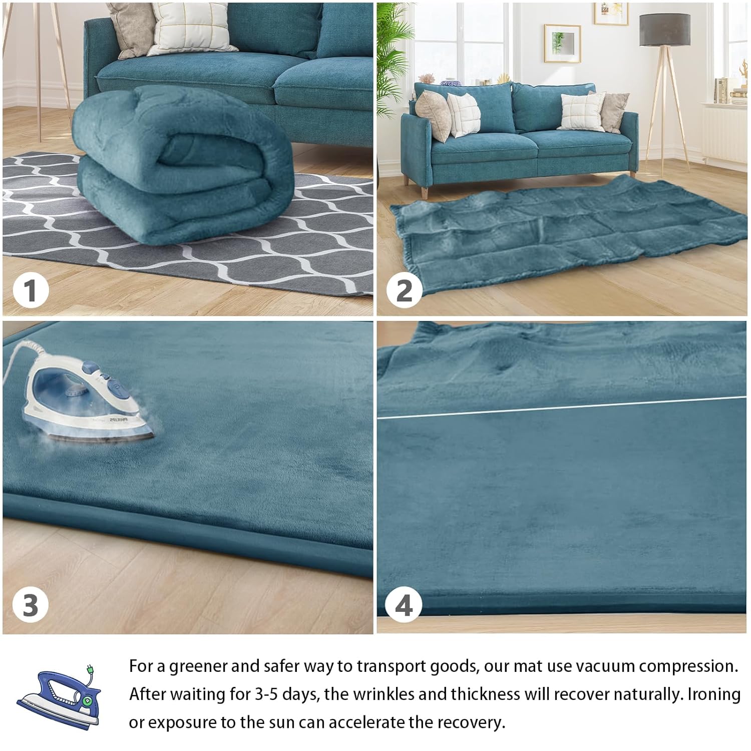 Baby Play Mat 1.2" Thick Memory Foam Nursery Rug Area Rug, 9’2” X 6’7” Yoga Mat Playmat Crawling Mat for Baby,Toddlers, Infants, Kids,Floor Mat Tatami Mat for Living Room with Non-Slip(Green)