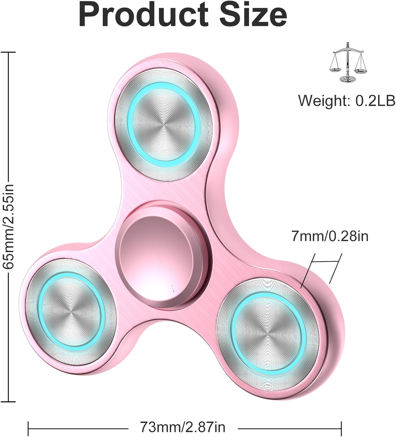 Fidget Spinners Toy, Metal Stainless Steel Bearing High Speed 4-8 Min Spins, EDC ADHD Stress Anxiety Relieves Fidgets Finger Toys, Spinner Toys for Kids and Adults