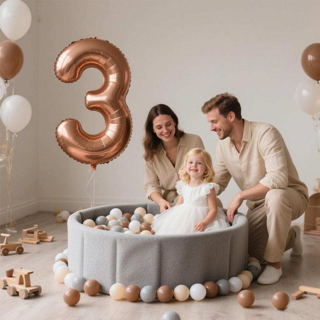 GOGOSO Balls for Ball Pit - Plastic Ball for Toddlers 1-3, Baby Kids Ball Pool Decoration 50 100 200 300 500 1000 (Grey+Coffee+ Beige+White, 1000 Balls)