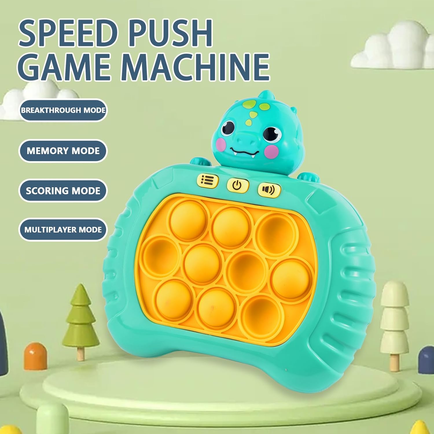 Pop Game Light Fidget Up Toy for Kids Ages 3 4 5 6 7 8+, Fast Push Bubble Game Handheld Game Machine 4 Modes, Sensory Puzzle Toys, Blue