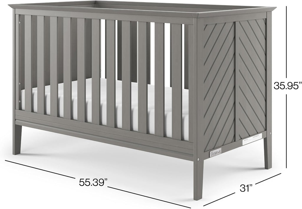 Child Craft Atwood 3-in-1 Convertible Crib, Baby Crib Converts to Day Bed, Toddler Bed, 3 Adjustable Mattress Positions, Non-Toxic, Baby Safe Finish (Lunar Gray)